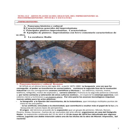 TEMA  13.2. DEL IMPRESIONISMO AL POSTIMPRESIONISMO