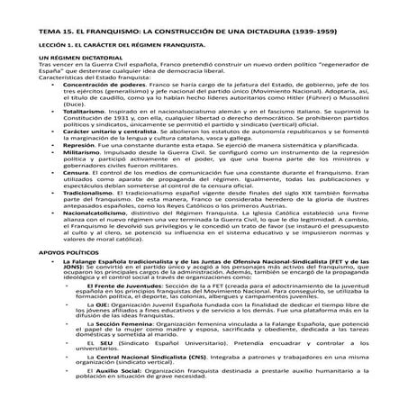 Tema 15. Dictadura franquista de posguerra. 1939 1959