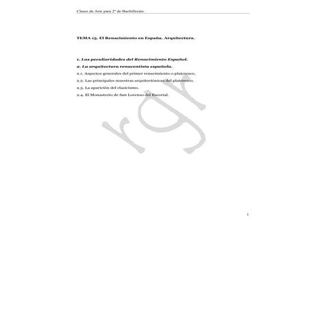 Tema 15. Renacimiento español. arquitectura.