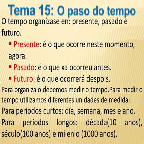 Tema 15 o paso do tempo