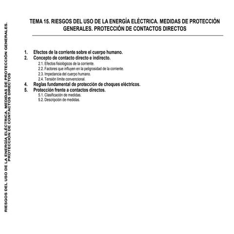 Tema 15 riesgo del uso de la energia electrica | PPT