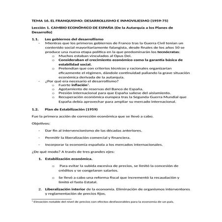 Tema 16. Segunda etapa de la dictadura. 1959-1975