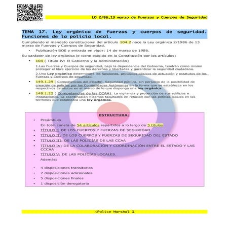 Tema 7. Colaboración con las Fuerzas y Cuerpos de Seguridad | PPT