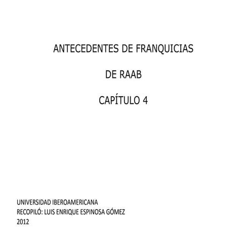 Tema 1 antecedentes de franquicias de raab capitulo 4 con 25 slides