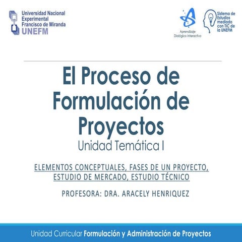 Tema 1 El Proceso de Formulacion de Proyectos