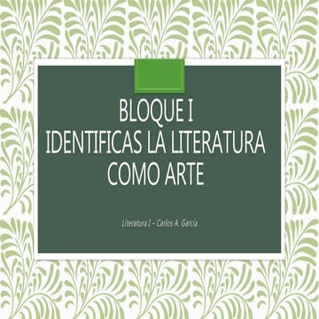 Tema 1 identificas la literatura como arte