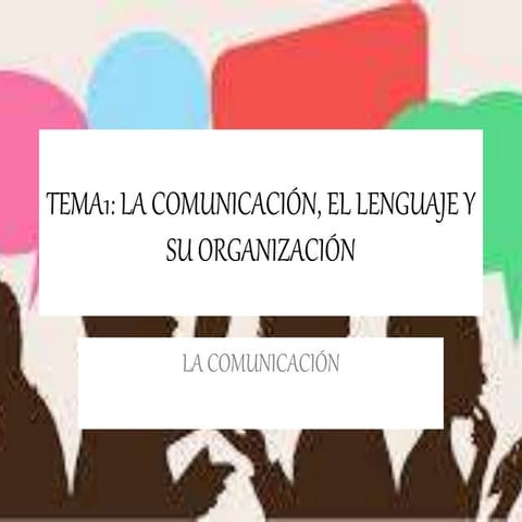 Tema1 la comunicación el lenguaje y su organización la comunicación