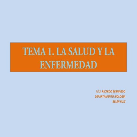 Tema 1 la salud y la enfermedad | PPT