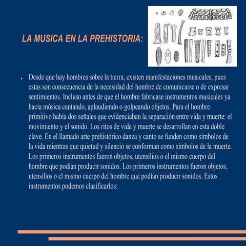 Tema 1 musica, power point, (prehistoria)