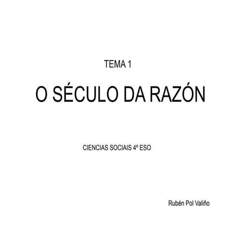 Tema 1 O século da razón