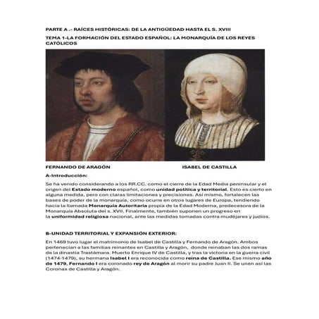 TEMA 1-LA FORMACIÓN DEL ESTADO ESPAÑOL: LA MONARQUÍA DE LOS REYES ...