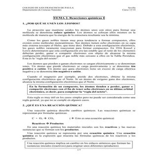 2º ESO - Tema 2. reacciones química...