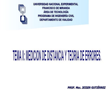 Tema 2. Medición de distancia y teoría de errores 