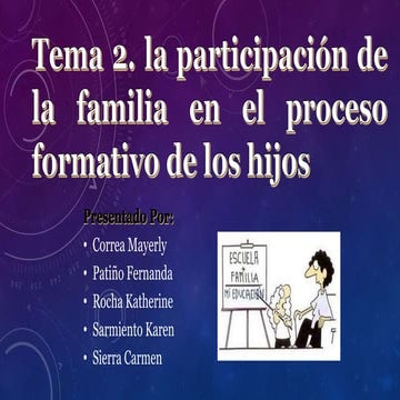 Tema 2. La participación de la familia en el proceso formativo de los ...
