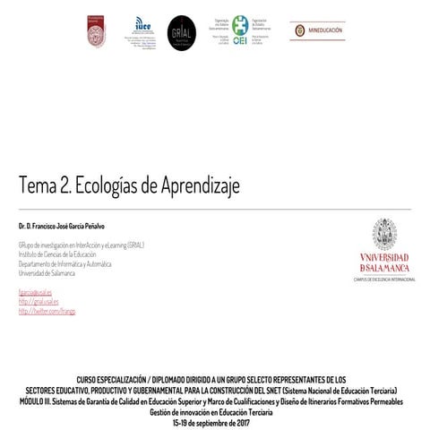 Tema 2. Ecologías de Aprendizaje