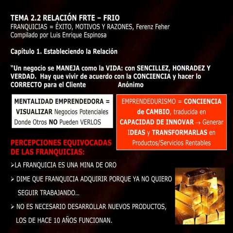 Tema 2.2 relación frte   frio resumen feher franquicias = éxito  22  slides