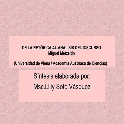 Tema 2  De La RetóRica Al AnáLisis Del Discurso