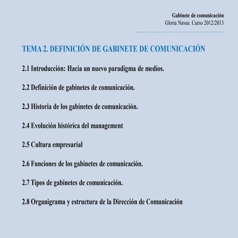 Definición de gabinete de comunicación