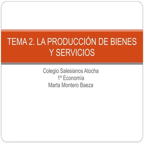 Tema 2. la producción de bienes y servicios