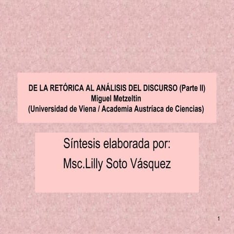 Tema 2a De La RetóRica Al AnáLisis Del Discurso (Parte 2)