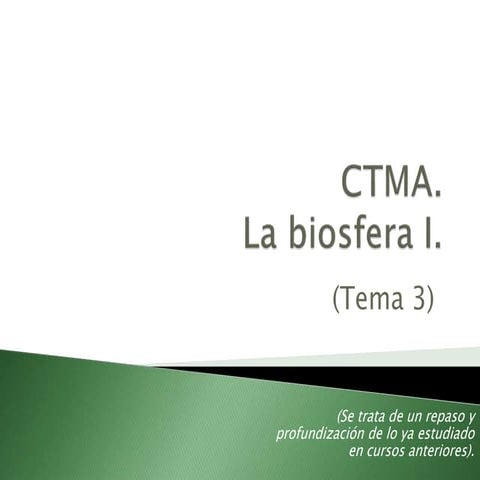 CTMA. Tema 3 La biosfera I.