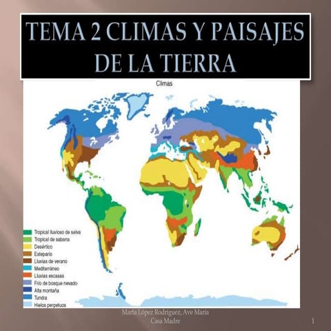 Tema 2 climas y paisajes de la tierra [autoguardado] | PPTX