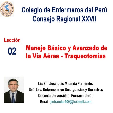 EL MANEJO BASICO Y AVANZADA DE LA VIA AEREA  EN PACIENTES CON TRAQUEOSTOMIA