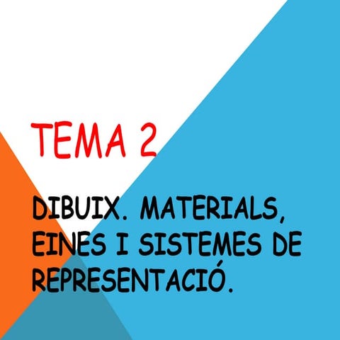 Dibuix. Materials, eines i sistemes de representació. Tecnologies 1r ESO (Cas...