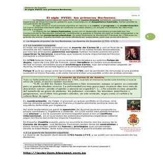 El siglo XVIII. Los Borbones en Esp...