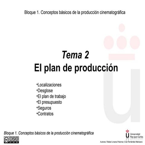 Producción Audiovisual Cine: Tema 2
