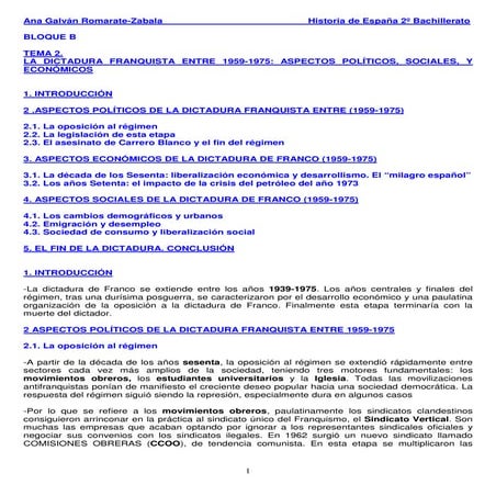 Tema 2 La Dictadura Franquista  Y Ii