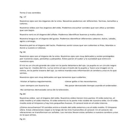 Tema 2 los sentidos