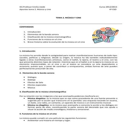 Tema2 músicaycine | PDF