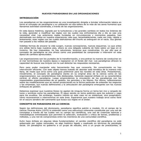 Tema 2 nuevos paradigmas en las organizaciones | PDF