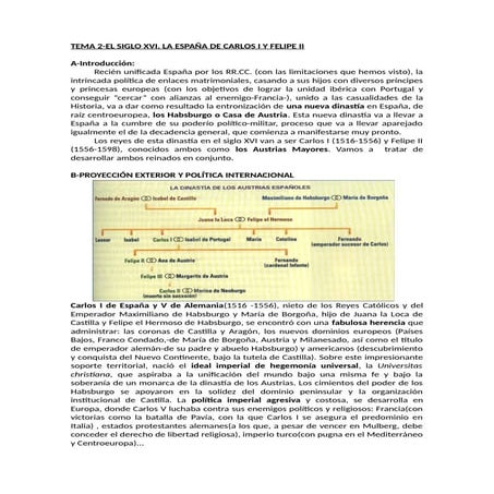 MINITEMA 2 (tema ilustrado). El siglo XVI. La España de Carlos I y Felipe II