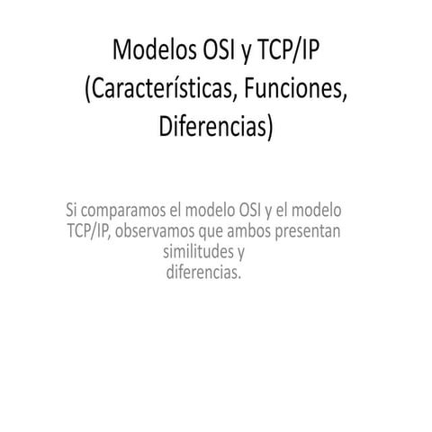 3.	Modelos OSI y TCP/IP (Características, Funciones, Diferencias)
