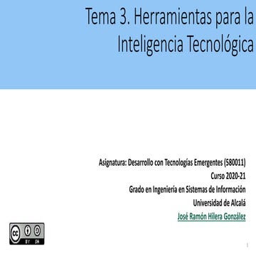 Tema 3. Herramientas para laInteligencia Tecnológica