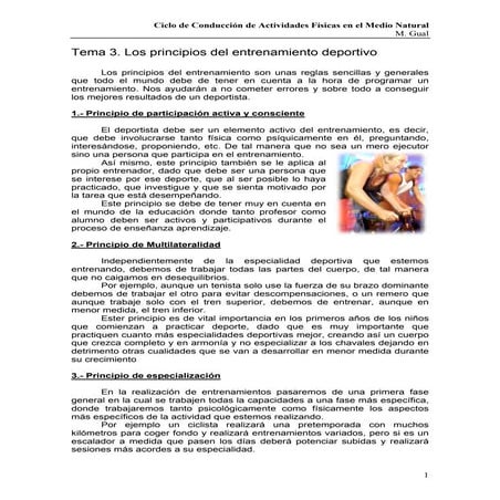 Tema 3. los principos del entrenamiento