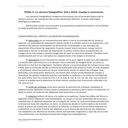Tema 3 CáMara FotográFica