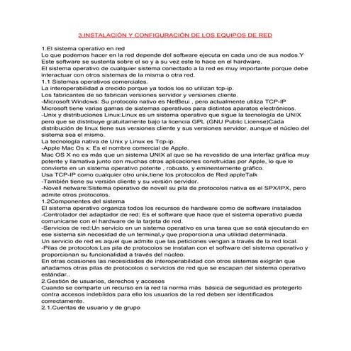 Tema3deredes instalación y configuración de los equipos en red