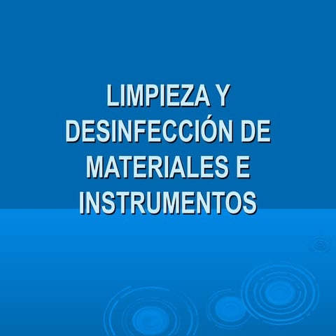 Limpieza y desinfección