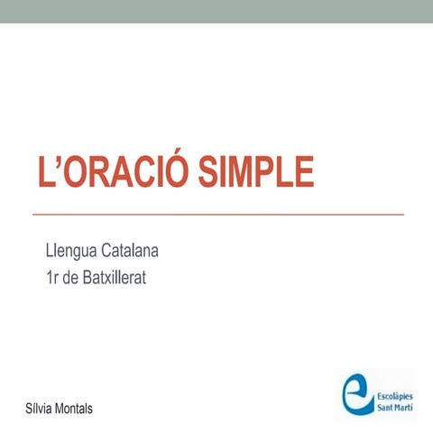 L'oració simple