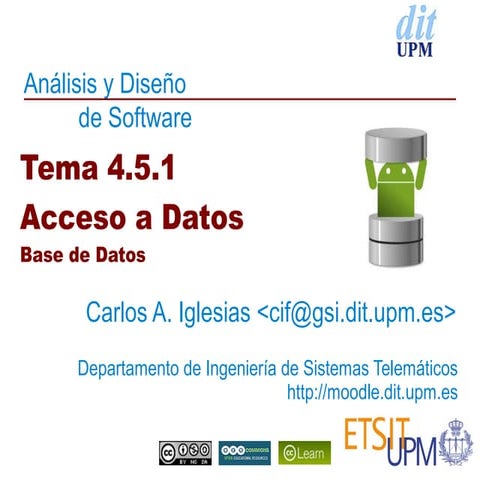 Ejemplo Base de Datos SQLite (Android) | PDF