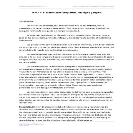 Tema 4 El Laboratorio FotográFico