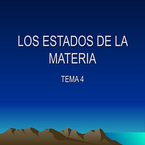 Tema 4 Los Estados De La Materia Pdf