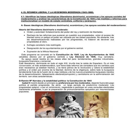 TEMA 4 (tema ilustrado). El régimen liberal y la hegemonía moderada ...