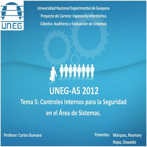 UNEG-AS 2012-Pres5: Controles internos para la seguridad en el área de sistemas