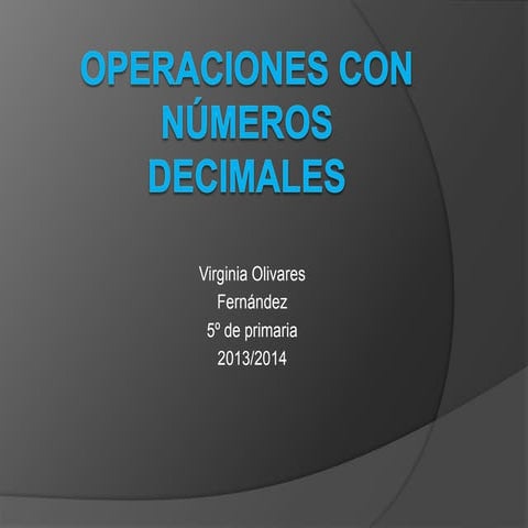Tema 5: Operaciones con números decimales