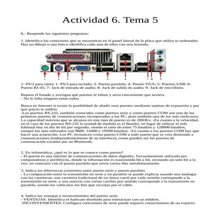 Interfaces de E/S en serie (RS 232, USB, Fireware) | PDF
