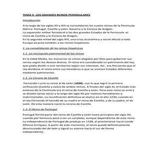 Tema 5 - Los grandes reinos peninsu...